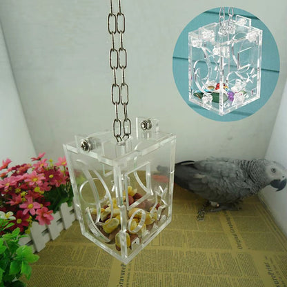 Parrot Bird Cage Feeder Hanging Forage Toys Pet Treat Hunt Macaw Cockatoo Budgie